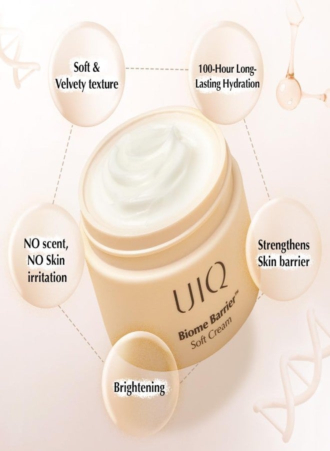 UIQ Biome Barrier Soft Cream, 100 hours lasting hydration, Moisturzing, Fragrance-Free, Skinbarrier Repair, Korean Skin care for Glass Skin, Non-Sticky, Korean skincare, 2.02 fl. oz. (60ml) - Image 2